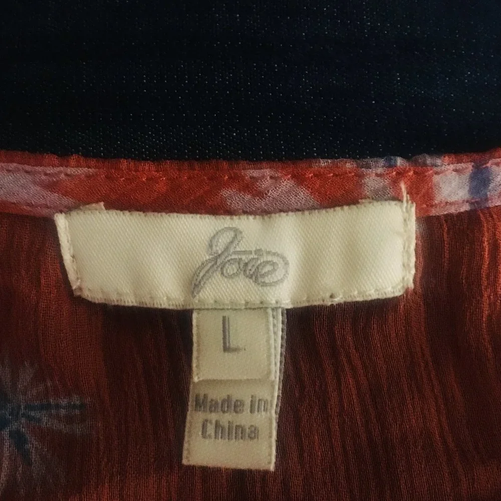 JOIE Orange Tropical Print Racerback Tank - Picture 3 of 5
